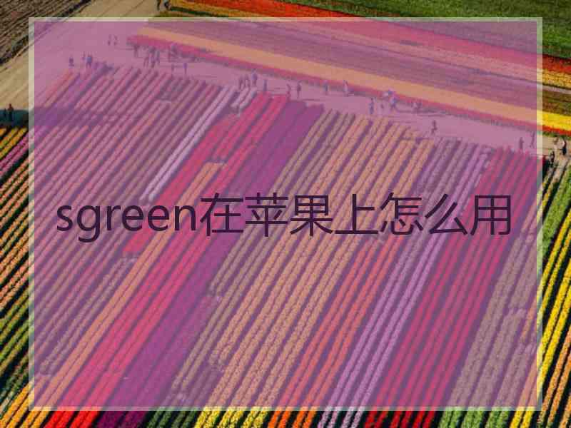 sgreen在苹果上怎么用